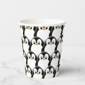 可愛いファットペンギンオールオーバープリント柄 紙コップ (正面)