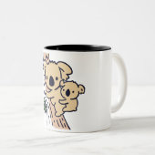 可愛いファミリーマザーコアラベアウィズベビー ツートーンマグカップ (正面右)