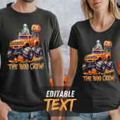 可愛いファミリーマッチングモンスタートラックハロウィーンメンズ Tシャツ