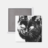 可愛いファンキー黒猫キッテンアイスケッチ マグネット (正面/裏面)