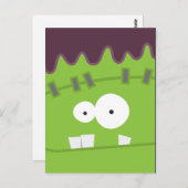 可愛いファンケンシュタインのモンスター顔はがき ポストカード (正面/裏面)