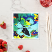 可愛いファンシーバタフライ数々のコラージュ スタンダードカクテルナプキン (インサイチュ)