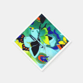 可愛いファンシーバタフライ数々のコラージュ スタンダードカクテルナプキン (角)