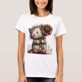 可愛いファンタジーな秋をテーマにした子猫 Tシャツ