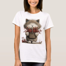 可愛いファンタジーな秋をテーマにした子猫 Tシャツ