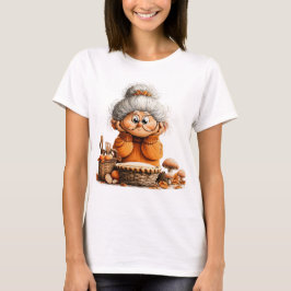 可愛いファンタジーな秋をテーマにした祖母 Tシャツ
