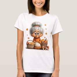 可愛いファンタジーな秋をテーマにした祖母 Tシャツ
