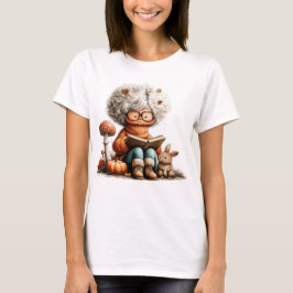 可愛いファンタジーな秋をテーマにした祖母 Tシャツ