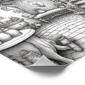 可愛いファンタジーインテリア大人の色 ポスター (角)