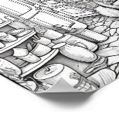 可愛いファンタジーインテリア大人の色 ポスター (角)