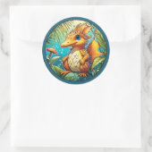 可愛いファンタジー恐竜 ラウンドシール (バッグ)