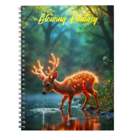 可愛いファンタジー鹿が光る野生動物を照らす ノートブック