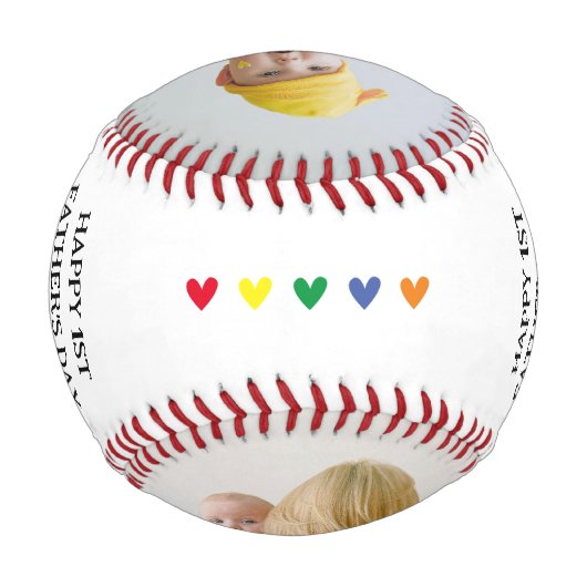 可愛いファーストのお父さんの日パパ2フォトキープサケ 野球ボール (裏面)