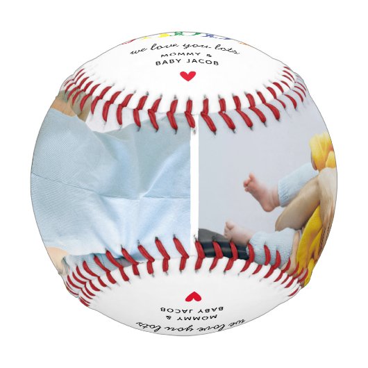 可愛いファーストのお父さんの日パパ2フォトキープサケ 野球ボール (正面)