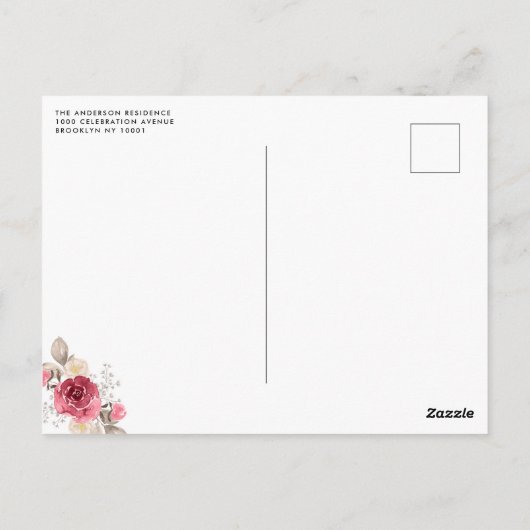 可愛いファーストロデオカントリーピンク女性のカーボーイ1st誕生日 ポストカード (裏面)