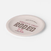 可愛いファーストロデオピンクパーソナライズされたク1歳の誕生日 ペーパープレート (アングル)