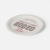 可愛いファーストロデオピンクパーソナライズされたク1歳の誕生日 ペーパープレート (アングル)