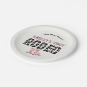 可愛いファーストロデオピンクパーソナライズされたク1歳の誕生日 ペーパープレート (アングル)