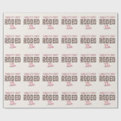 可愛いファーストロデオピンクパーソナライズされたク1歳の誕生日 ラッピングペーパー (フラット)