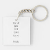 可愛いファースト・ファースト・デーお父さんの娘の名写真 キーホルダー (裏面)