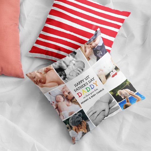 可愛いファースト・父親の日のパパ |フォトコラージュThro クッション