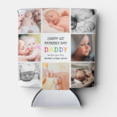 可愛いファースト・父親の日パパ |フォトコラージュ 缶クーラー (正面)