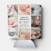 可愛いファースト・父親の日パパ |フォトコラージュ 缶クーラー (裏面)