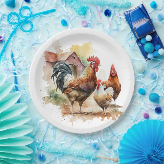 可愛いファームの鶏の愛好家のパーティー ペーパープレート (パーティー)