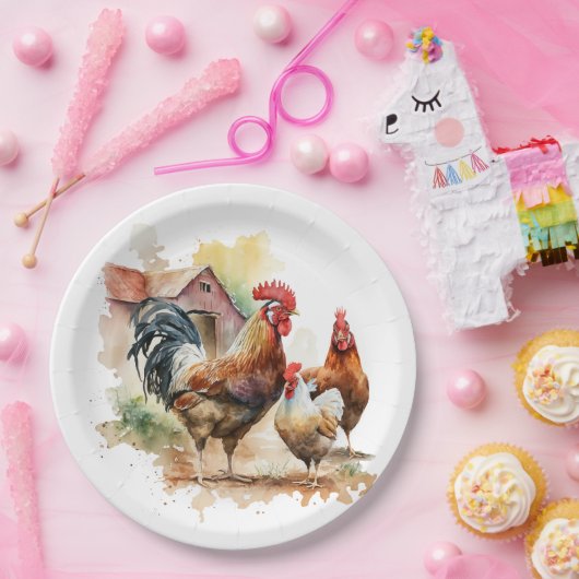 可愛いファームの鶏の愛好家のパーティー ペーパープレート (パーティー)