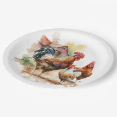 可愛いファームの鶏の愛好家のパーティー ペーパープレート (アングル)