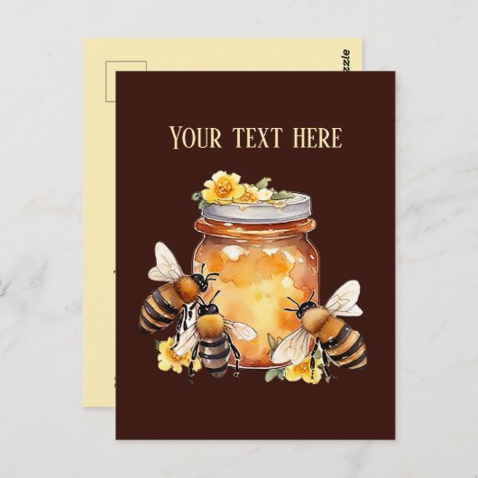 可愛いファーム新鮮なハニーにメッセージベンダーを追加 ポストカード (正面/裏面)