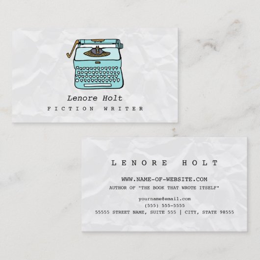 可愛いフィクション作家とレトロブルー 名刺 (正面/裏面)