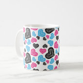 可愛いフィリグラースハート柄 コーヒーマグカップ (正面左)