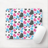 可愛いフィリグラースハート柄 マウスパッド (マウス)