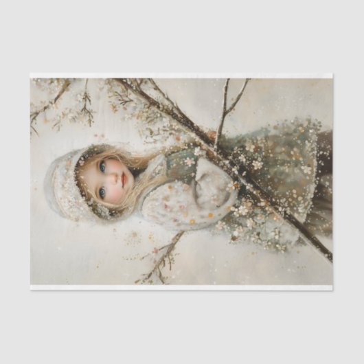 可愛いフェアブロンドガール,パステルフローラCA8デクページ 薄葉紙 (正面)