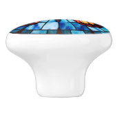 可愛いフェイクステンドグラス蝶 セラミックノブ (側面)