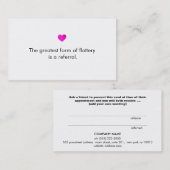 可愛いフェイクピンクフォイルハートロイヤリティ 紹介カード (正面/裏面)