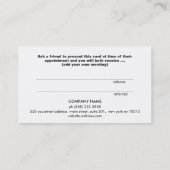 可愛いフェイクピンクフォイルハートロイヤリティ 紹介カード (裏面)