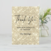 可愛いフェイク金ゴールド感謝していグリッター カード (スタンド正面)