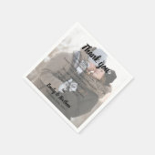 可愛いフェイクVellum写真結婚の感謝メッセージ スタンダードカクテルナプキン (角)