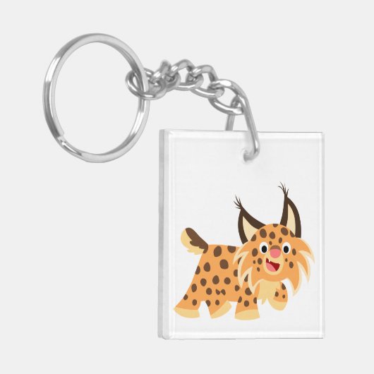 可愛いフェイスチャートマンガボブキャットアクリルキーチェーン キーホルダー (正面左)