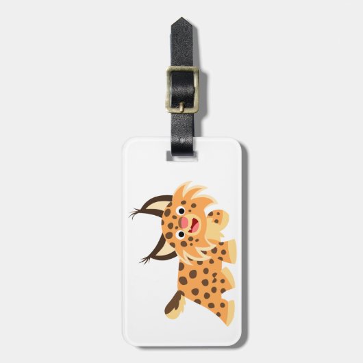 可愛いフェイスティッキーマンガボブキャットラゲッジタグ ラゲッジタグ (正面縦)