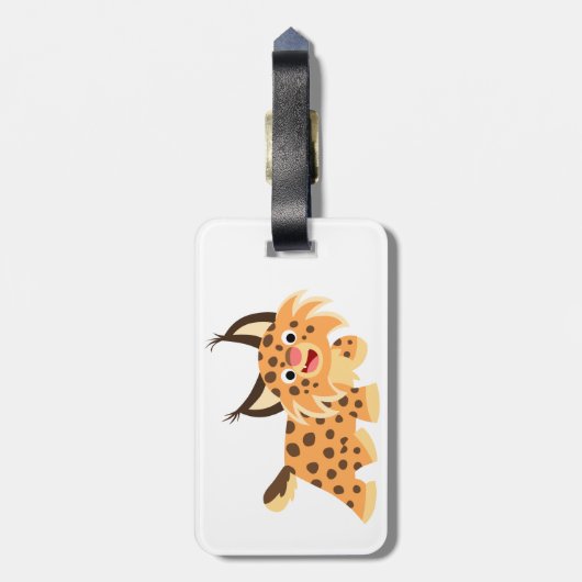 可愛いフェイスティッキーマンガボブキャットラゲッジタグ ラゲッジタグ (裏面縦)