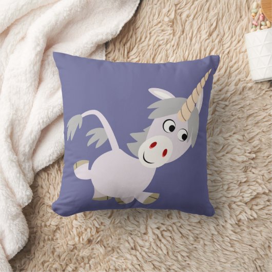 可愛いフェイスティッシュな漫画ユニコーン枕 クッション (ブランケット)
