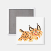 可愛いフェイステラスな漫画ボブキャットマグネット マグネット (正面/裏面)