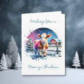 可愛いフェスティバルカウカードクリパーソナライズされたスマス カード