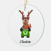 可愛いフェスティバルクリスマストナカスタマイズリ セラミックオーナメント (左)