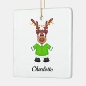 可愛いフェスティバルクリスマストナカスタマイズリ セラミックオーナメント (左)