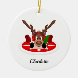 可愛いフェスティバルクリスマストナカスタマイズリ セラミックオーナメント