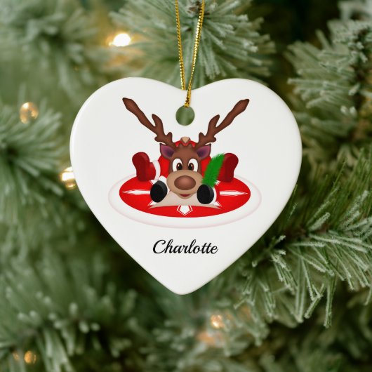 可愛いフェスティバルクリスマストナカスタマイズリ セラミックオーナメント (ツリー)